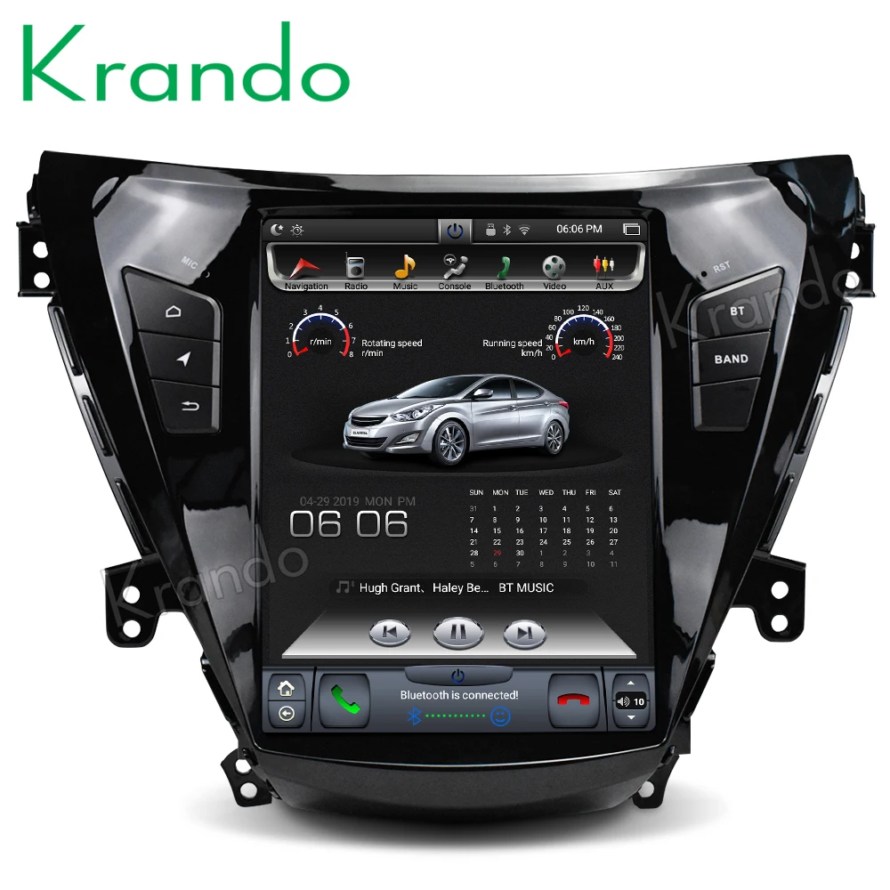 Sale Krando Android 8.1 10.4" Tesla Vertical car dvd audio player For Hyundai Elantra 2011-2013 gps navigation multimedia play store 3