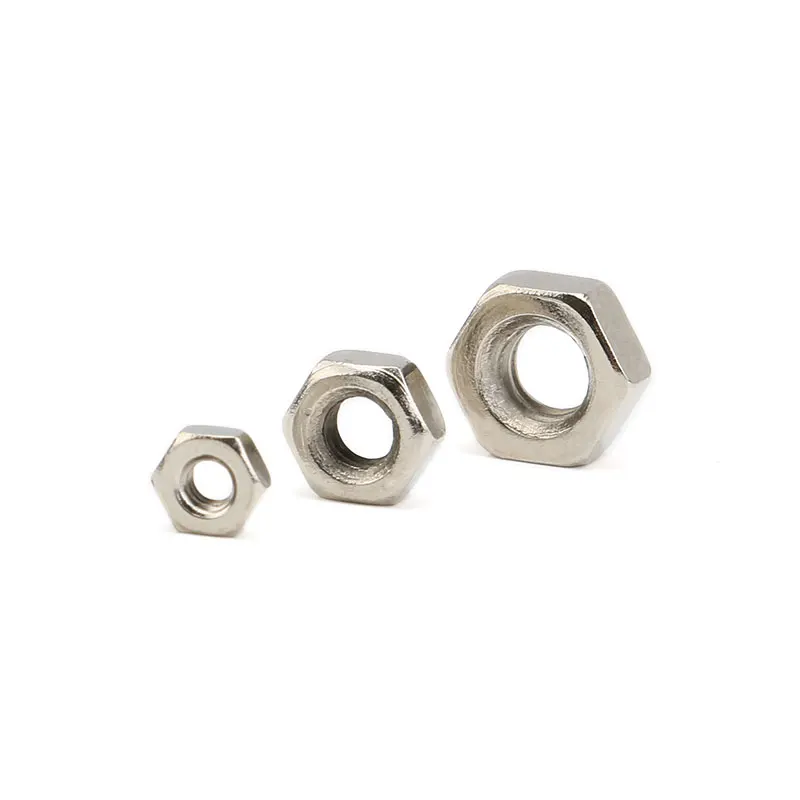 Hexagon Nuts Metric thread DIN934 M2 M2.5 M3 M4 M5 Steel 100pcs/lot
