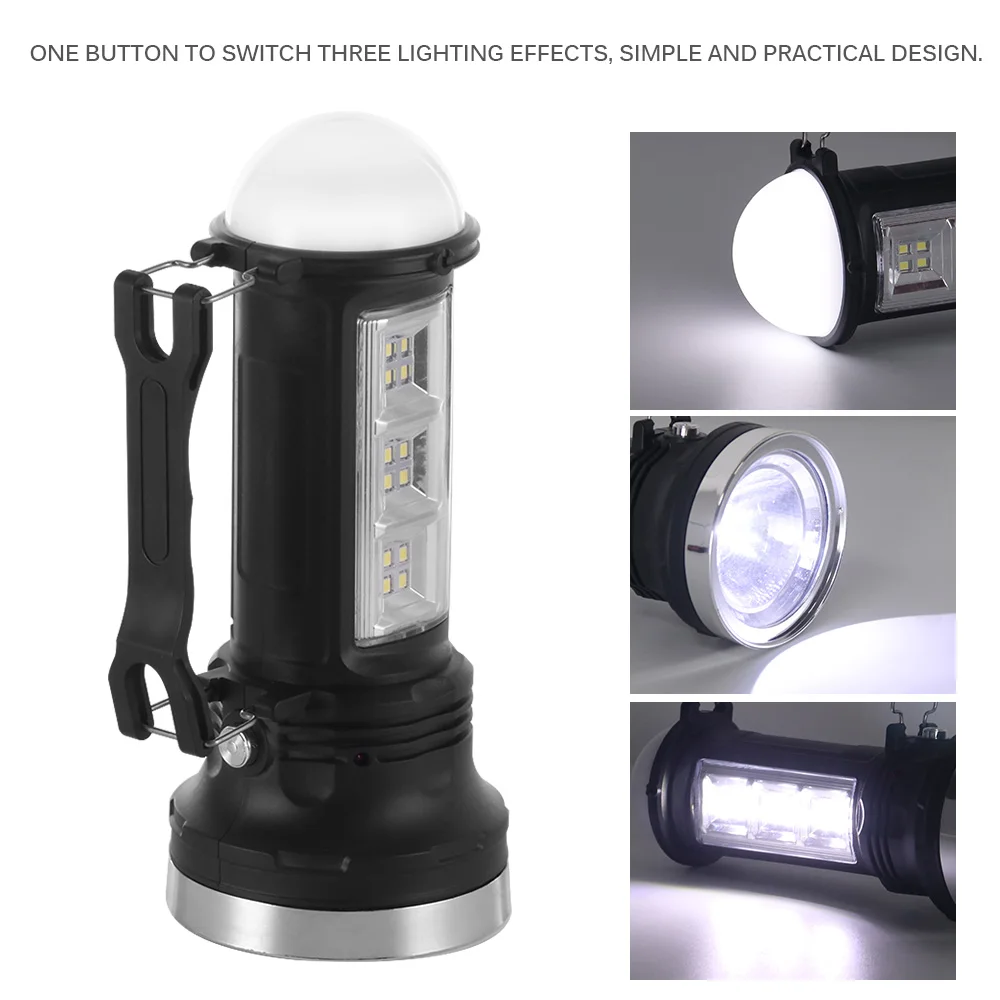 

Solar Led Flashlight Camping Light 3 Modes Led Torch Emergency LED Lamp Rechargeable Outdoor Hiking Light Waterproof Lamp