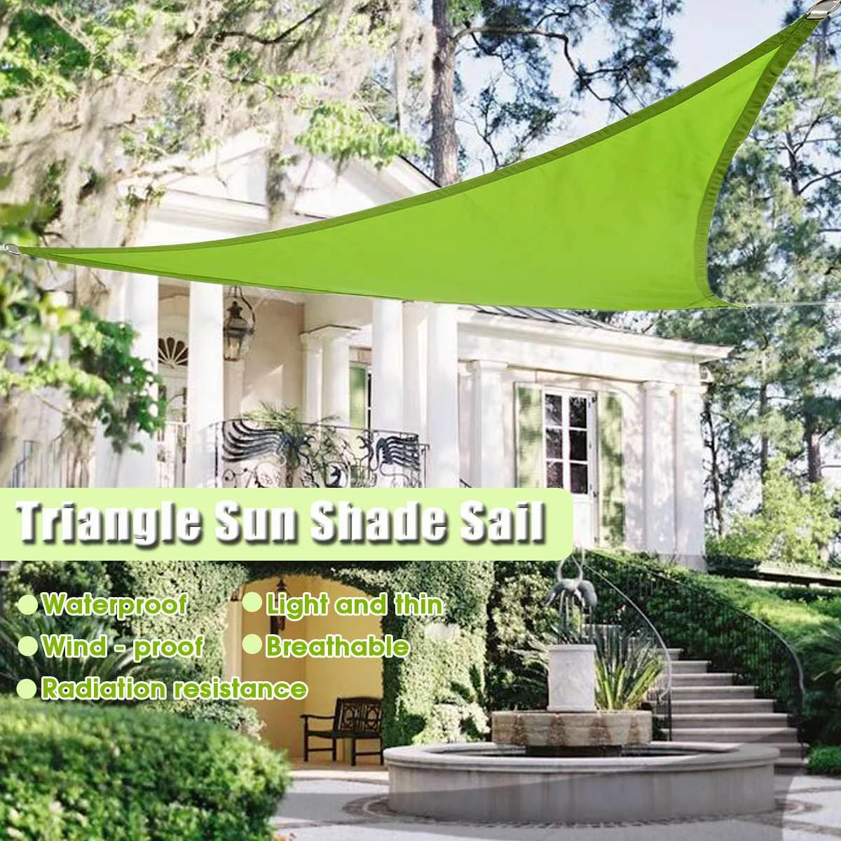 

2Mx2Mx2MTriangle Sun Shelter Sunshade Protection Outdoor Canopy Garden Patio Pool Shade Sail Awning Camping Picnic Tent