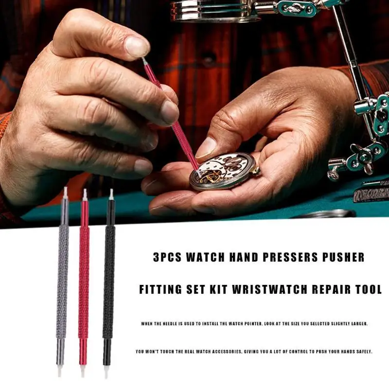 

3pcs Watch Hand Pressers Pusher Fitting Set Kit Watchmakers Repair Tool Wristwatch Repair Tool High Quality