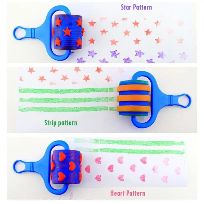 6pcs Creatiuve Plastic Handle Drawing Roller Sponge Brush Painting Kids Graffiti Toy for Children Learing Education Toys Gift 6pcs Creatiuve Plastic Handle Drawing Roller Sponge Brush Painting Kids Graffiti Toy for Children Learing Education Toys Gift