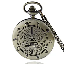 IBEINA винтажный гравитационный водопад тема Полный Охотник кварцевый гравированный брелок ретро кулон карманные часы цепочка подарок