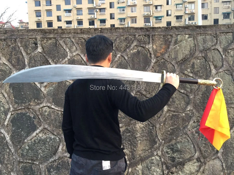

3.5KG Chinese Tradition KungFu Heavy Knife WuShu BaGua Broadsword Dao Sword Sharp Damascus Steel Blade/Copper Accessory