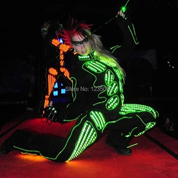 

LED dance Costume / LED Robot / LED Suits / light up dance suit / LED Light suit