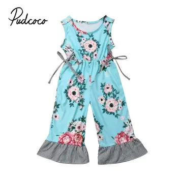 

pudcoco 2019 Baby Girl Clothes Jumpsuit Newborn For Kids Costume Children Toddler Tiny Cottons Plaid Romper 1-7 Years Flower