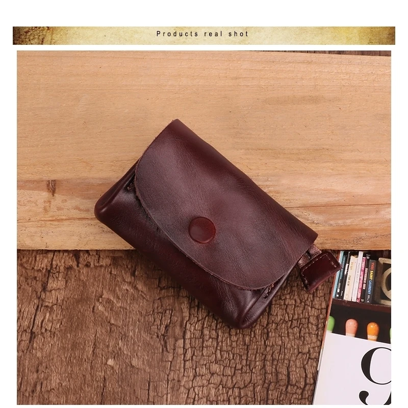 Портмоне растительного дубления кожаный Ретро ручной работы кожаный кошелек многофункциональный маленький кошелек хранилище сумка для монет
