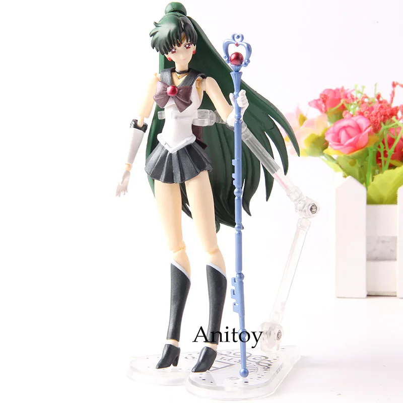 

SHF Figuarts Pretty Guardian Sailor Moon Anime Figure Action Sailor Pluto Meiou Setsuna 20 Anniversary Collection Model Toys