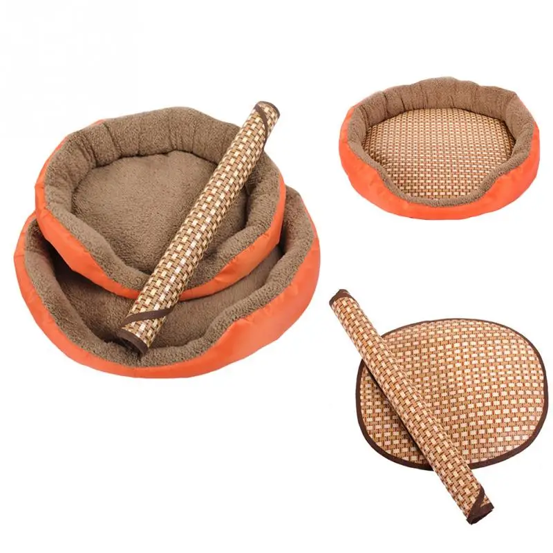 

HOUSEEN Pet Bed Cooling Pad Cushion Dog House Soft Material Nest Dog Kennel For Cat Puppy Oval Shape Cozy Dog S M L Mat #705