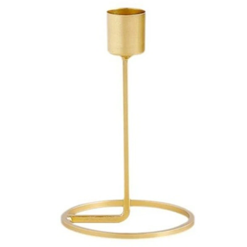 

1pc European Candle Holder Gold Single Head Wrought Iron Candlestick Romantic Table Decoration Home Jewelry Wedding Decoration