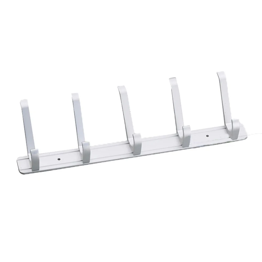 Silver Coat Racks Hooks Bathroom Shelf Clothes Wall Hat with 5 | Обустройство дома
