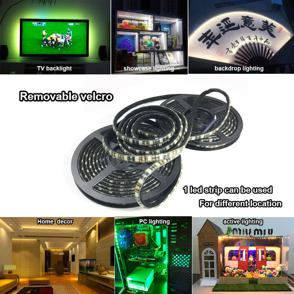 Светодиодная лента rgb 5 в usb 5050 3 17 24 44 ключа водонепроницаемый ip65 светильник для ТВ