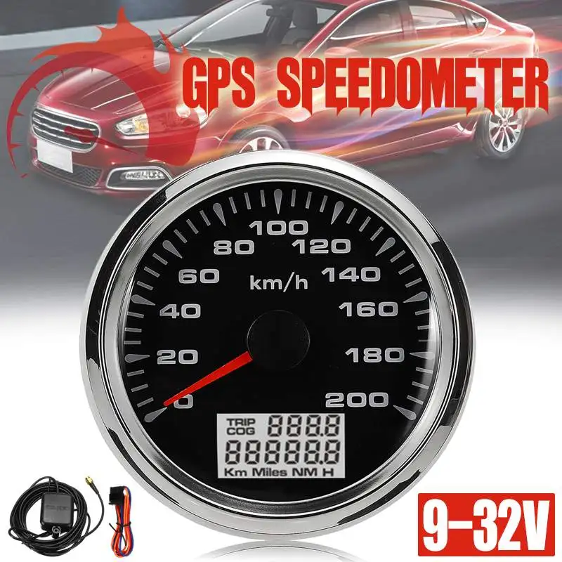 

Autoleader 85mm GPS Speedometer 200km/h GPS Speedometer Gauge 9-32V Seven-color backlight Motorcycle Marine Boat Buggy