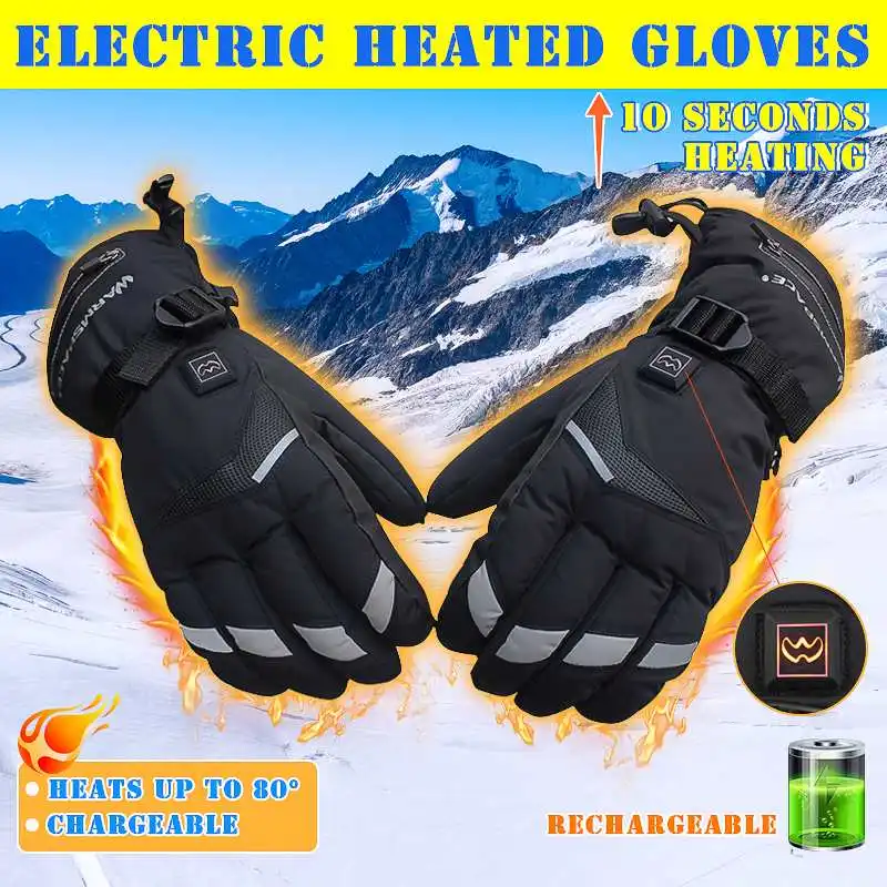 

Rechargeable Electric Gloves Heated Li Battery Powered For Motorcycle Riding Snowboarding Skiing Cycling Gloves Winter Warmer