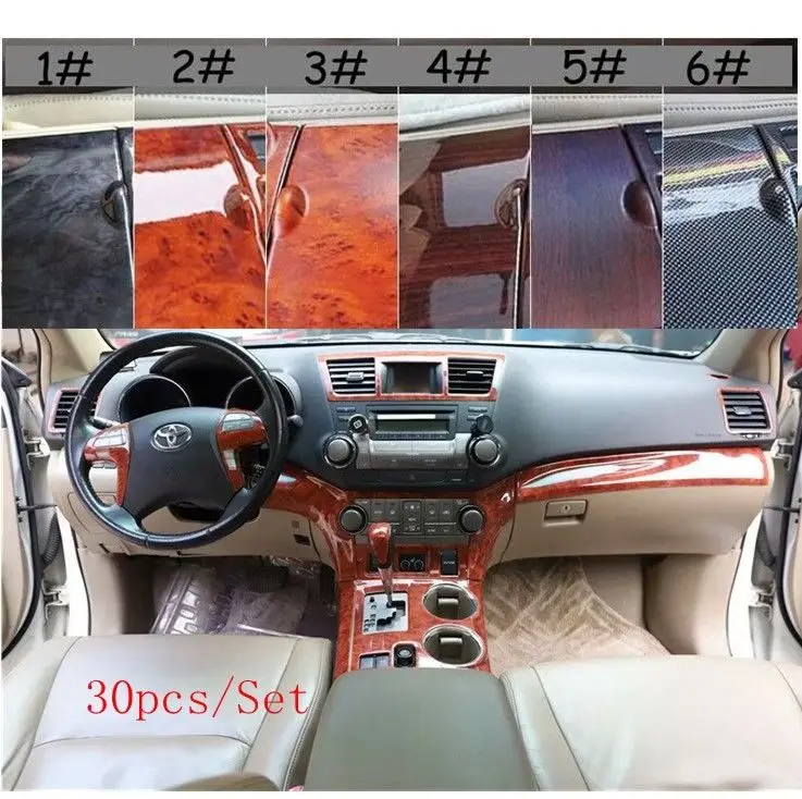 Комплект декоративных наклеек для салона автомобиля 30 шт./компл. Toyota Highlander 2009 10 11