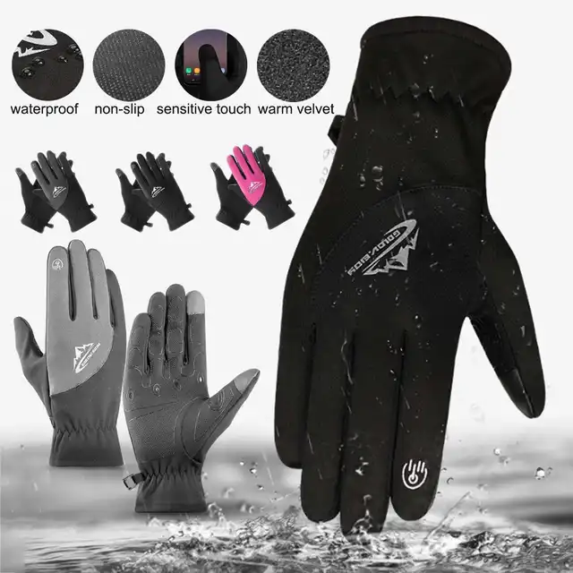 US $4.60 Thermal Ski Gloves Winter Fleece Waterproof Snowboard Gloves Snow Motorcycle Skiing Gloves Sportswe