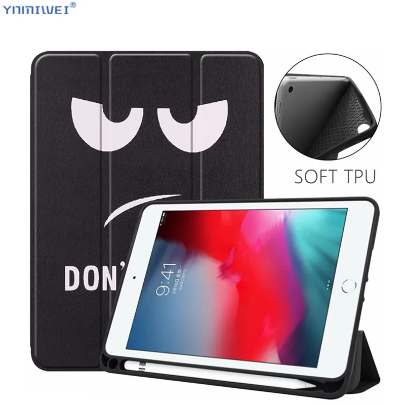 

Magnet Case For 2019 iPad Mini 5 Case With Pencil Holder Lightweight Soft TPU Back Funda Cover For iPad Mini 4 Case