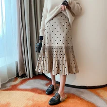 Прямые продажи продвижение Saia Миди Лолита Женская юбка фасона "Русалка" точка до середины икры Длина империя талии весна консервативный стиль