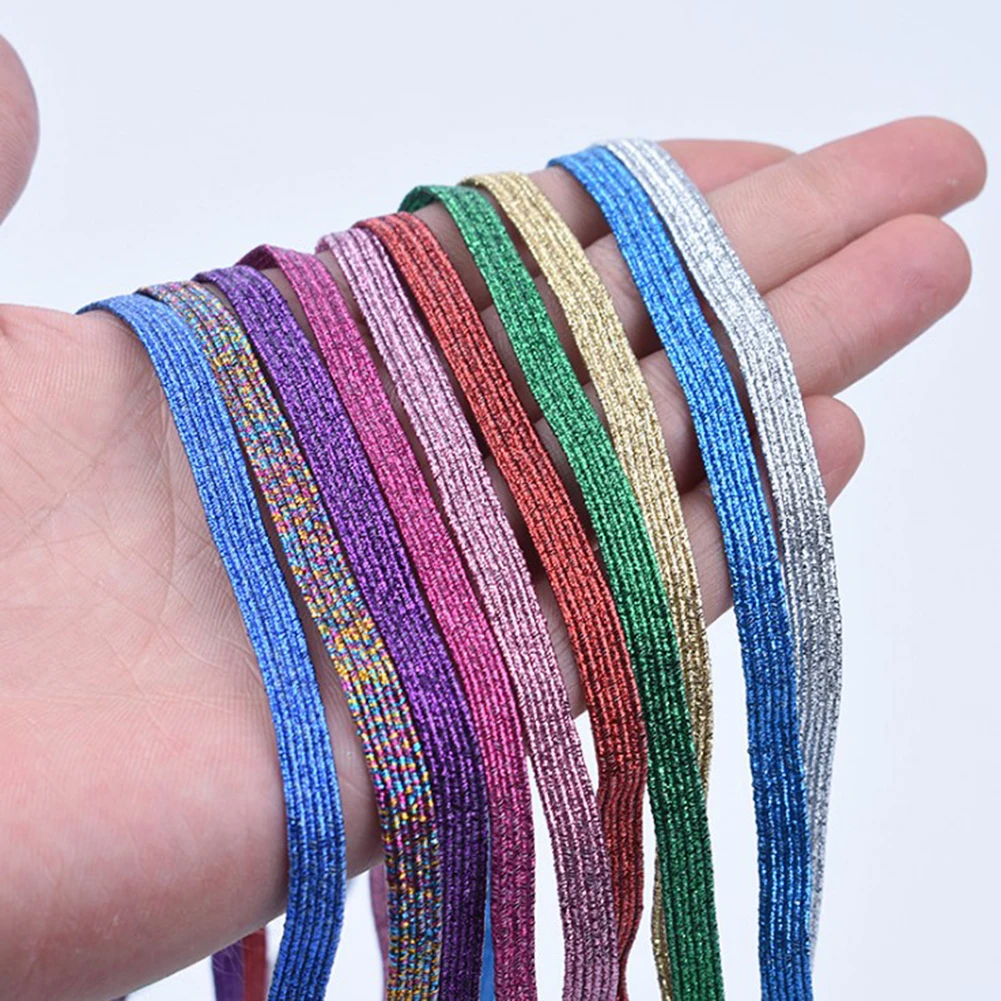 1 Pair Canvas Sport Quick Shoelace No Tie Pearlescent Easy Sneaker Lazy Shoelaces Elasticity Stretching Locking Rubber Shoelace