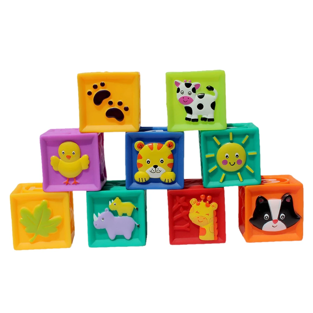 

Soft Silicon Cartoon Numbers Animals Cognitive Toy Blocks Stacking Early Learning Developmental Toys for Kids Baby Preschool