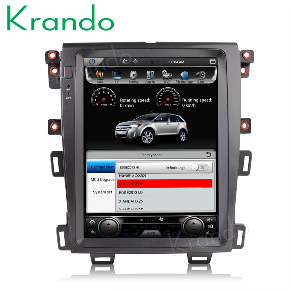Sale Krando car radio gps android 8.1 12.1" for FORD EDGE 2009-2014 Tesla Vertical screen navigation multimedia system WIFI A/C BT 3