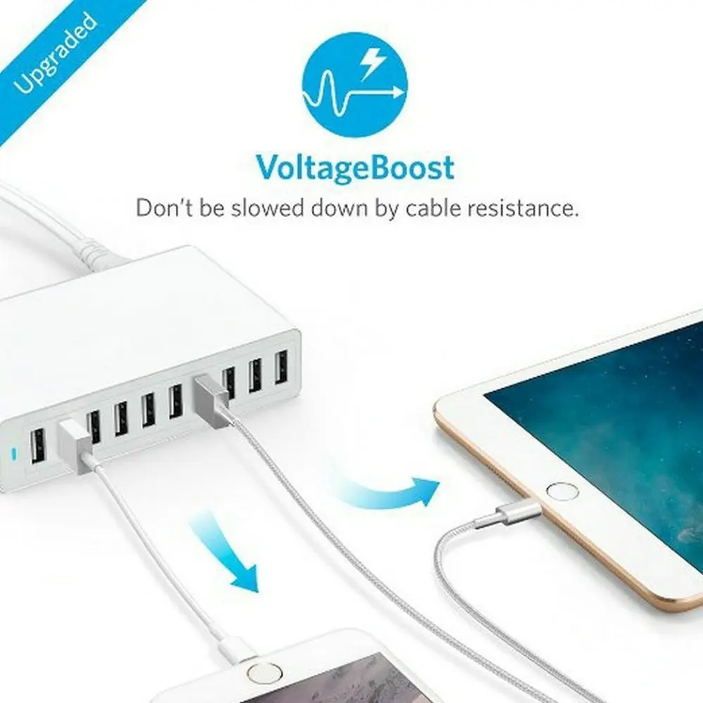 Bakeey ЕС вилка 10 портов USB зарядное устройство адаптер умный настольный настенный зарядный мобильный телефон путешествия быстрое зарядное ус...
