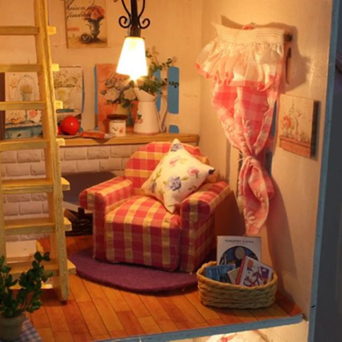 Model Toys Wooden DIY Dolls House Good Time Miniature Kit with LED Light Assembled Room Cottage House Christmas Birthday Gifts Model Toys Wooden DIY Dolls House Good Time Miniature Kit with LED Light Assembled Room Cottage House Christmas Birthday Gifts