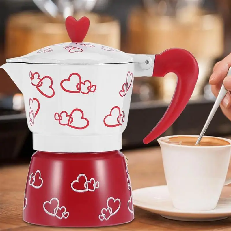 Moka чайник креативный с принтом Сердце Эспрессо кофеварка Плита Кофе Перколятор