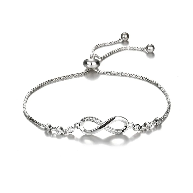 

Jewelry hot sale fashion creative personality women's bracelet Arabic numerals 8 words micro-set rhinestone adjustable bracelet