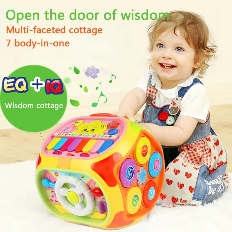 

Children Seven-Faceted Toy Multi-Function Game Table Baby Wisdom House Puzzle Music Study House Enlightenment Cognitive Toy