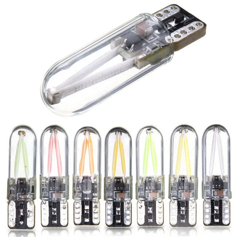 2 шт. 5 Вт led T10 cob стеклянный автомобильный светильник Led накаливания автомобильные
