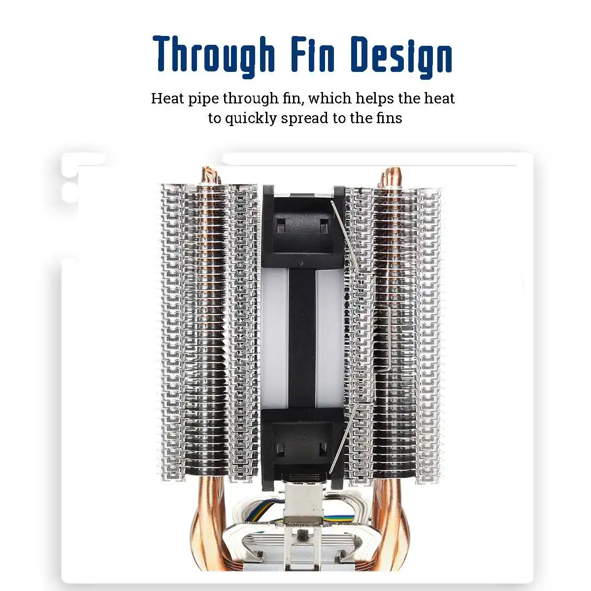 Процессор кулер 6 тепловые трубки RGB светодиодный вентилятор 4pin Процессор вентилятор Охлаждающий радиатор вентилятора тихий для Intel 775/1150/1151/1155/1156/1366 для AMD все