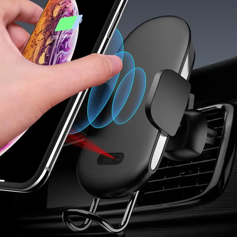Car Stand Holder Automatic Infrared Sensor QI Fast Wireless Black Charger Holder For Iphone X For Samsung S8 S9 Note 9 Car Stand Holder Automatic Infrared Sensor QI Fast Wireless Black Charger Holder For Iphone X For Samsung S8 S9 Note 9