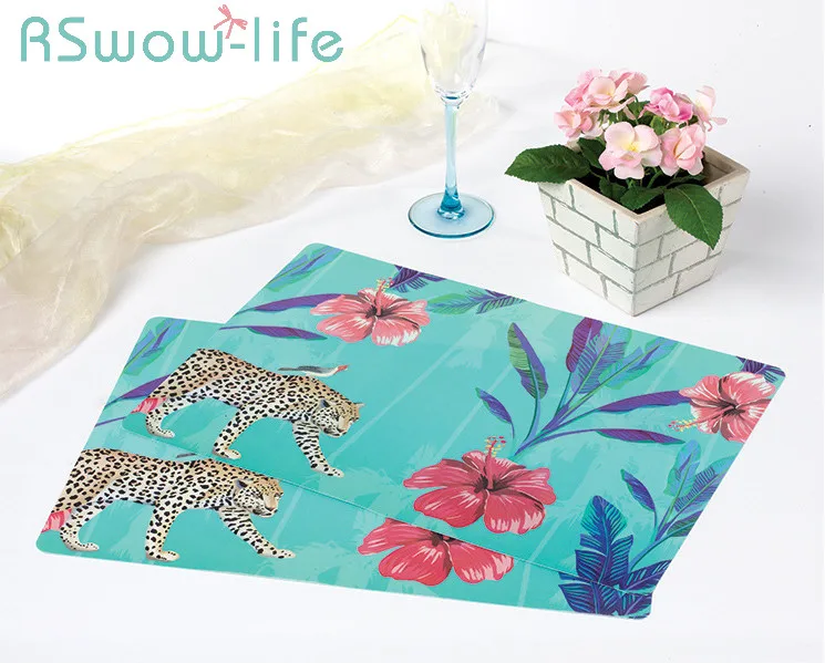 2Pcs Creative Waterproof Placemat 40cmX25cm Simple Easy To Clean