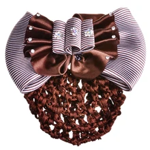 Hthl-стразы детализация белый кофе коричневый петля сетка для волос клип