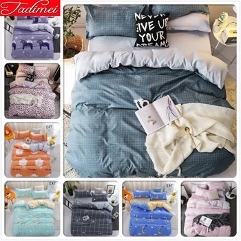 

Grey Plaid Duvet Cover Bedding Set Adult Couple Big Soft Cotton Bed Linen Double Full Queen King Size Quilt Comforter Bedspreads