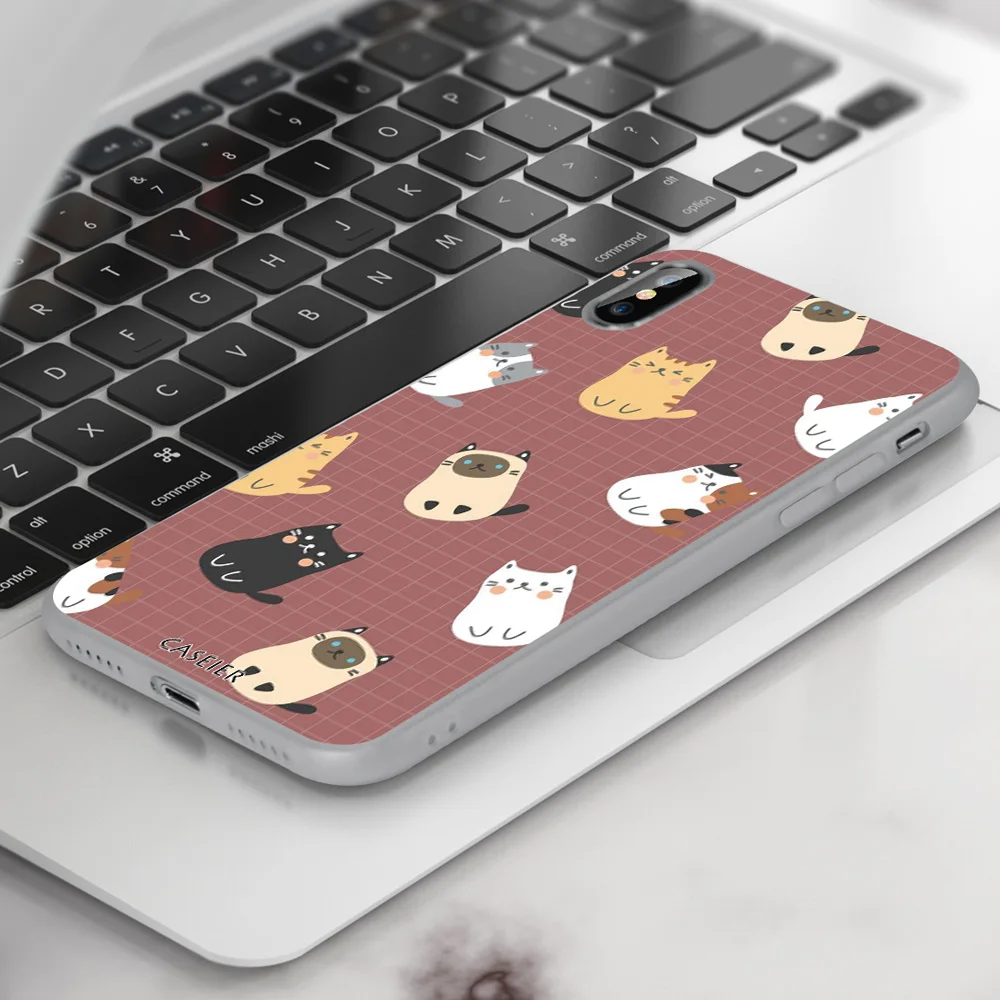 CASEIER милый чехол для iphone X XS MAX XR 7 8 Cat Чехол 11 Pro Max 6 6s Plus задняя крышка Fundas Coque