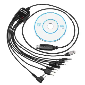 

8 in 1 Computer USB Programming Cable for kenwood baofeng for motorola yaesu for icom Handy walkie talkie car radio CD Software