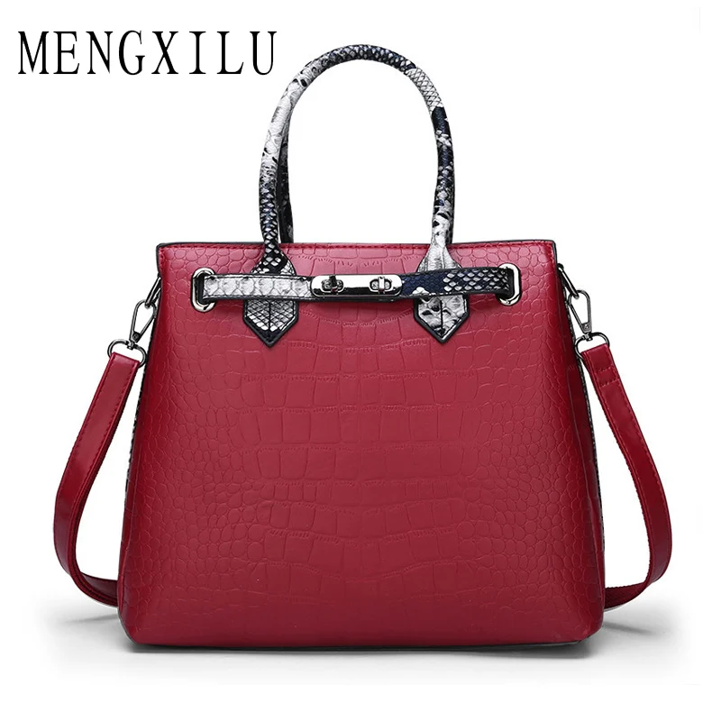 

Crocodile Print Women Handbags Casual Tote Shoulder Bags Lady Simple Style Top-handle Hand Bags High Quality Designer Sac A Main