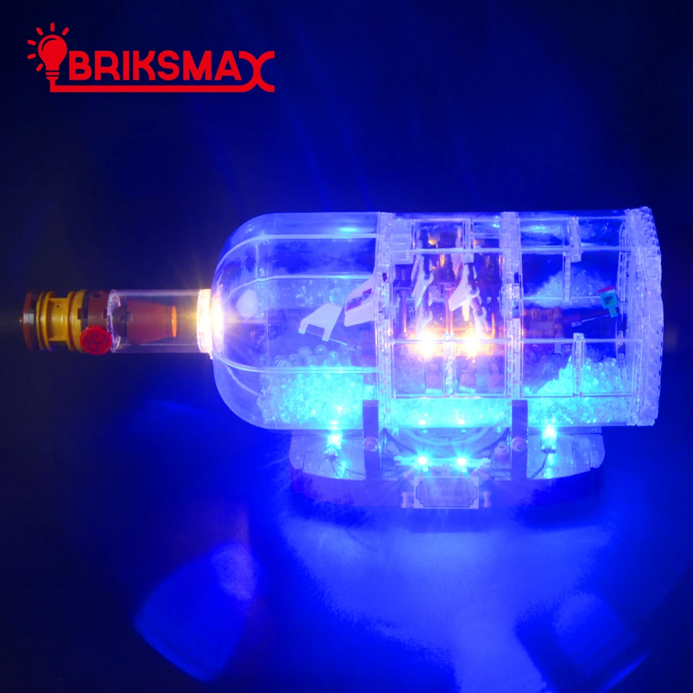 BriksMax светодиодный светильник набор для идей серии корабль в бутылке игрушки строительные блоки светильник ing набор совместим с 21313