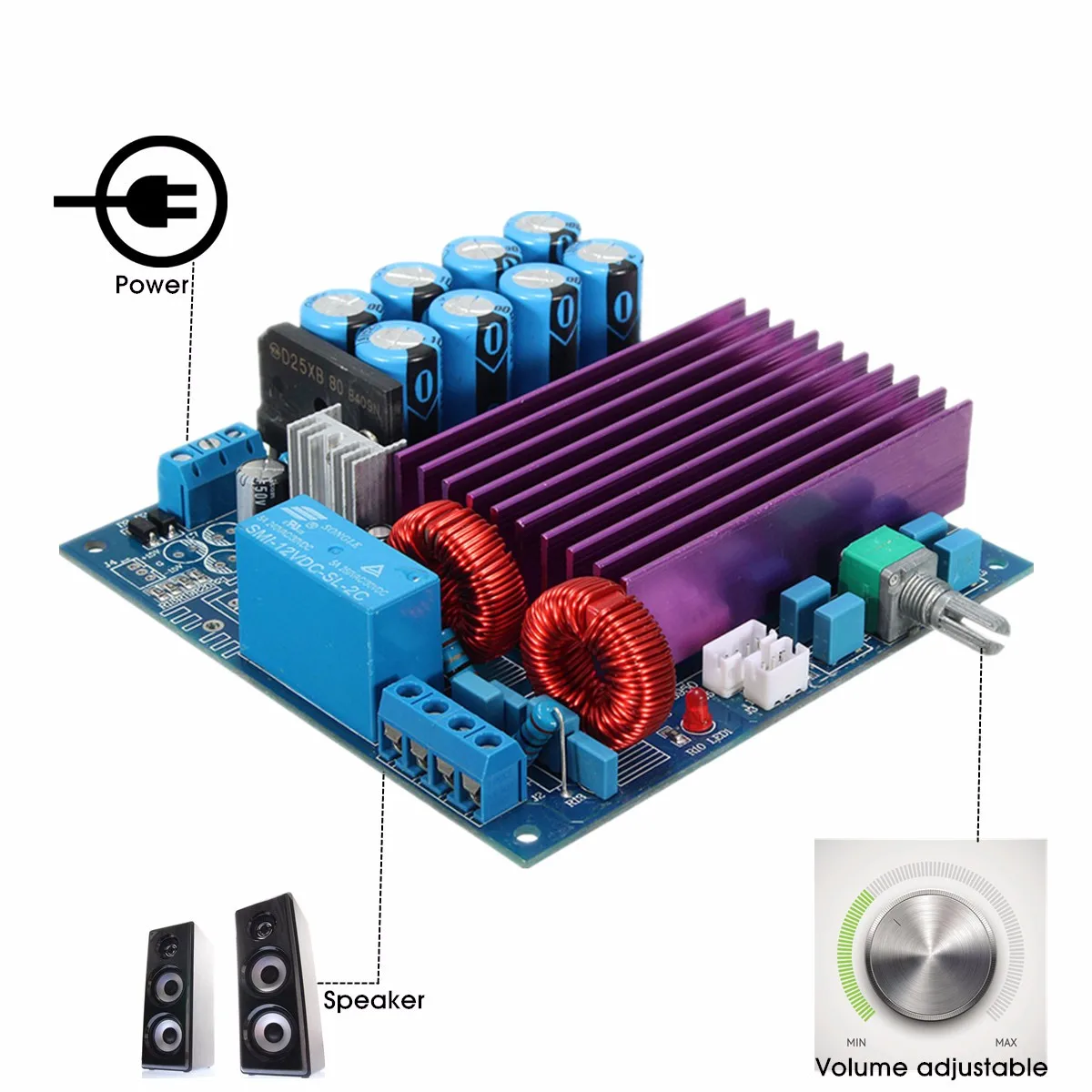 10x10 см TDA8950 2x170 Вт цифровой сабвуфер класса D аудио усилитель плата AMP модуль DIY схемы модули плат