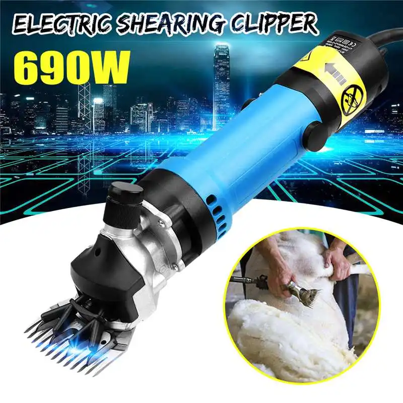 

Doersupp A Set Blue 220V AU Plug 690W Electirc Sheep Shearing Clipper Scissors Shears Cutter Goat Clipper With Carrying Case