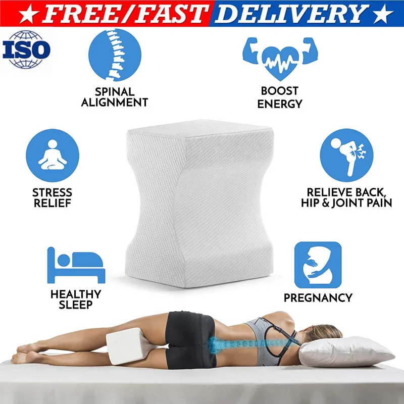 

New Knee Leg Pillow For Sleeping Cushion Support Between Side Sleepers White