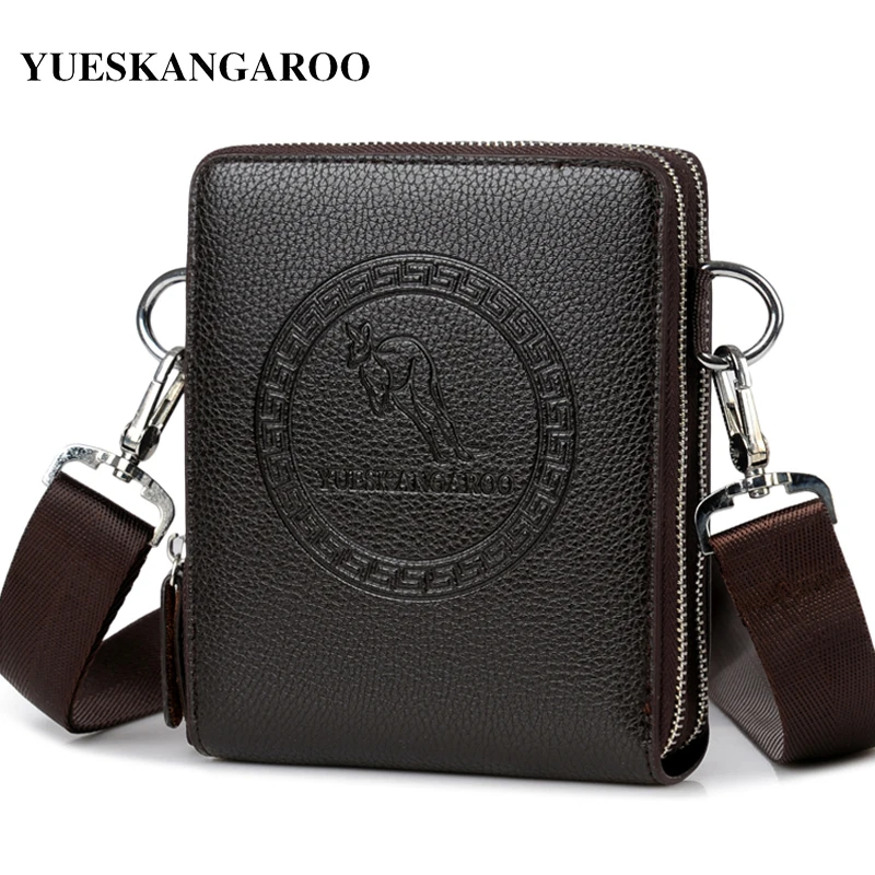 YUES KANGAROO Brand Men Bag Leather Casual High Quality Shoulder