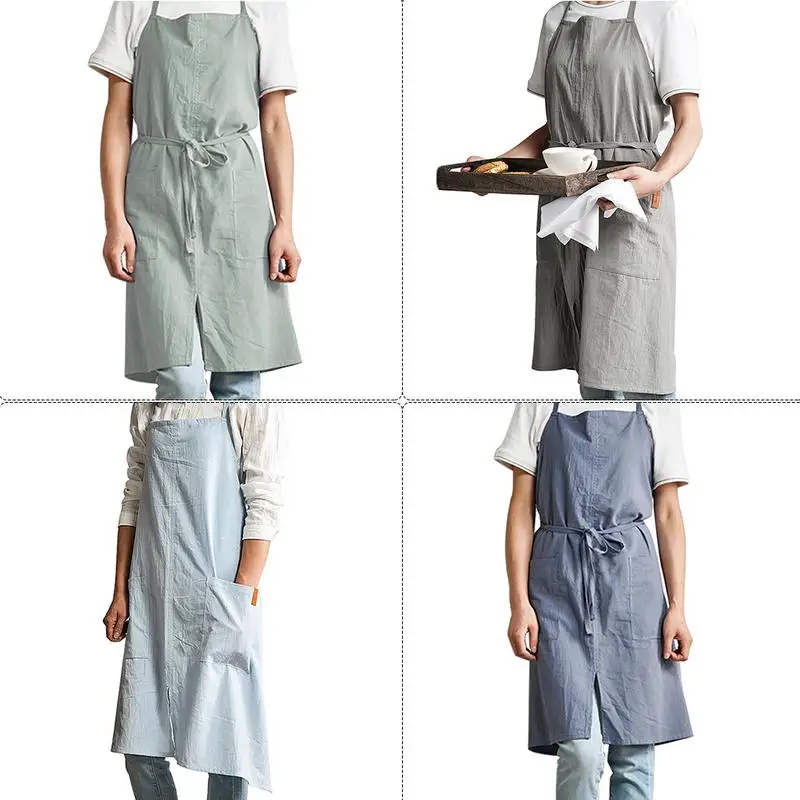 

Adjustable Half-length Adult Apron Striped Hotel Restaurant Chef Waiter Aprons Kitchen Cook Apron Japanese Style Home Overalls