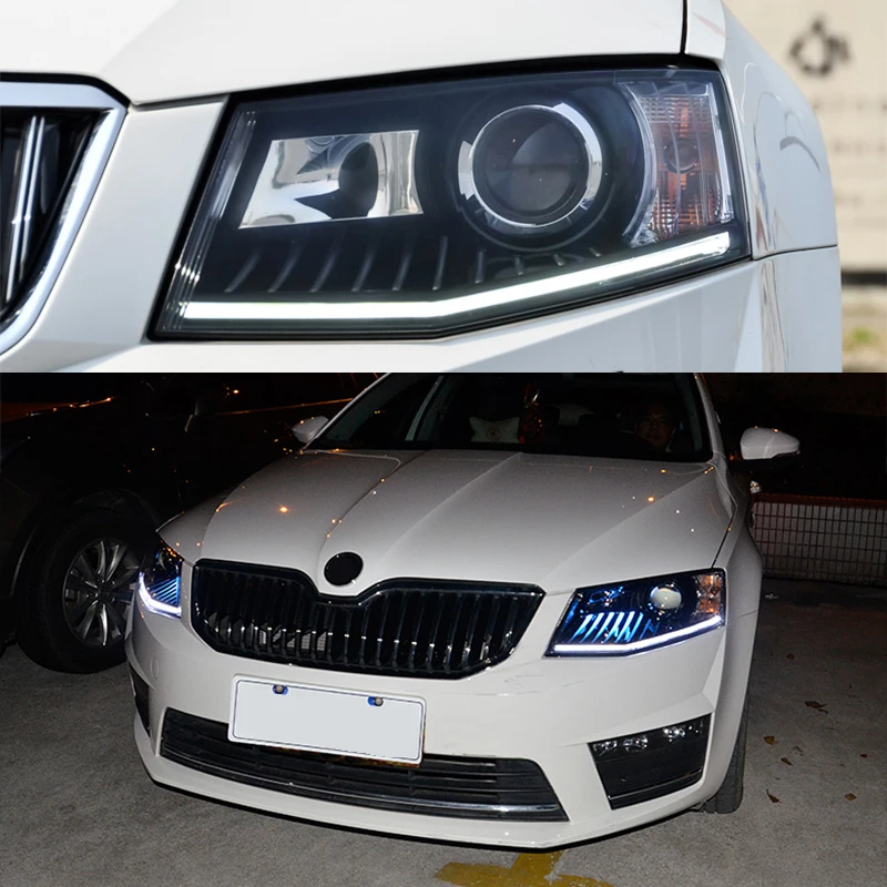 ROADOT Bi Xenon объектив ближнего света для Skoda Octavia 2015 автомобильный Стайлинг
