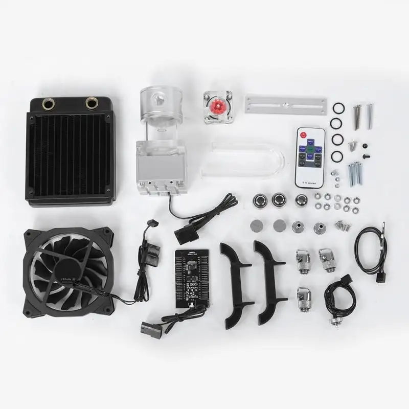 

Water Cooling Kit Set Suit for Laptop Tablet PC Computer Tank Pump Fan Cold Row Remote Control