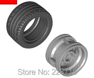 

*Tyre Normal Wide 43,2 X 22mm* G1234 4 pcs DIY enlighten block brick part No. 44309+56145 Compatible With Other Assembles Parts