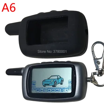 

twage A6 LCD Remote Controller Keychain +Silicone Case For Vehicle Security Two Way Car Alarm StarLine A6 Keychain