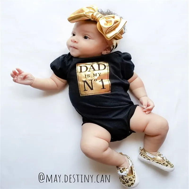 

Cute Newborn Baby Boys Girls Summer free shipping clothes round neck short sleeve Bodysuit letter print Jumpsuit one pieces